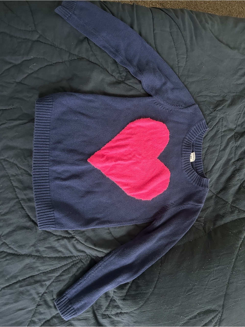 Carter's Navy Long Sleeve Sweater with Pink Heart